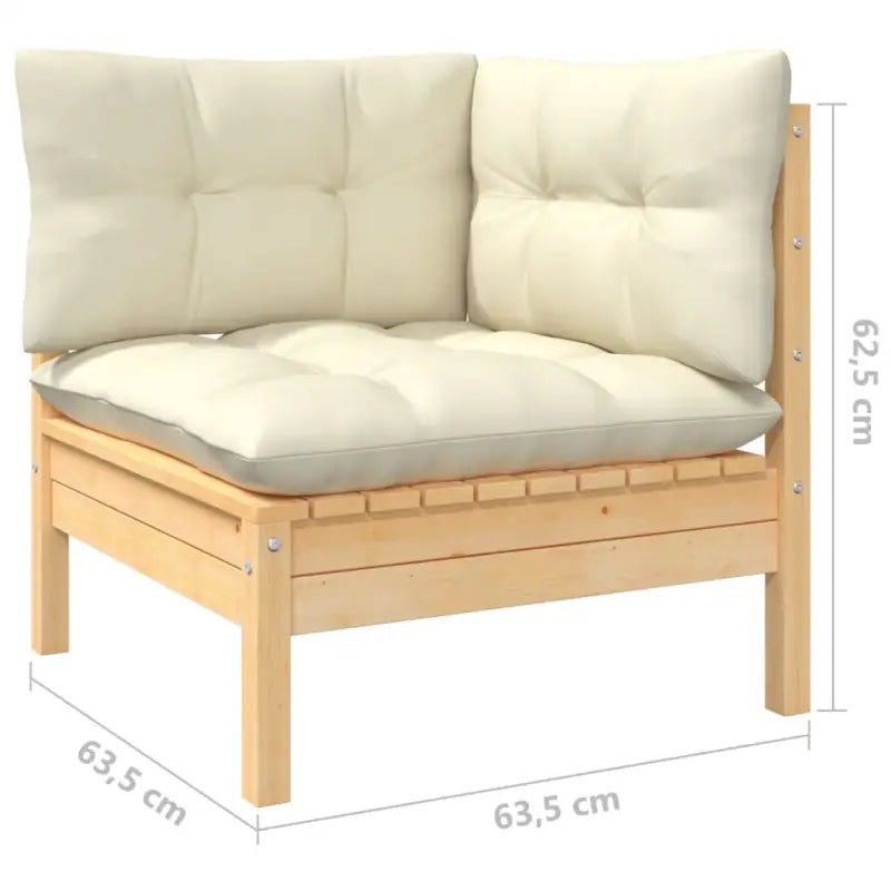 Houten tuinmeubelset met massief grenenhout en comfortabele kussens - Tuinsets