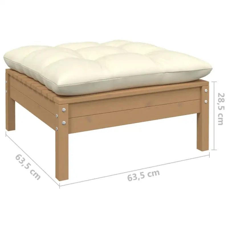 Houten tuinmeubelset met massief grenenhout en comfortabele rug en zijkussen - Tuinsets