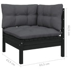 Houten tuinmeubelset met massief grenenhout en comfortabele rug- en zijkussens - Tuinsets