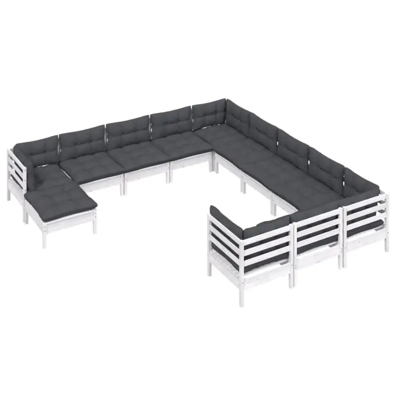Houten tuinmeubelset met massief grenenhout en comfortabele rug en zijkussens - Tuinsets