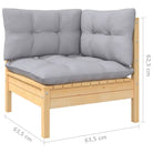 Houten tuinmeubelset met massief grenenhout en comfortabele rug- en zijkussens - Tuinsets