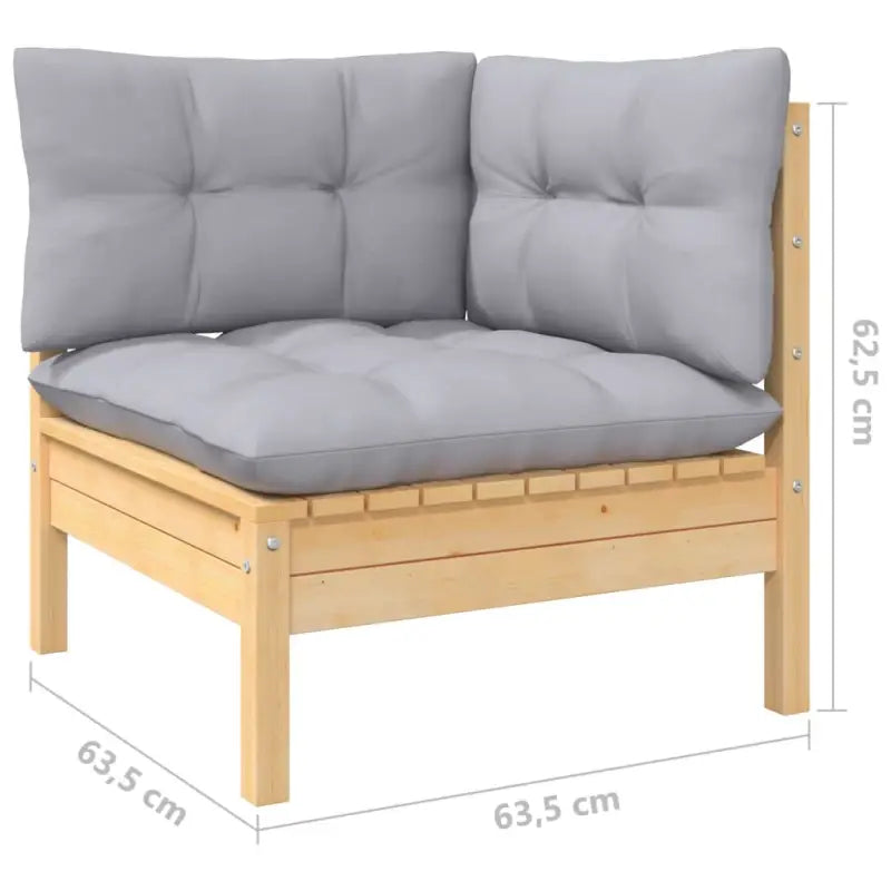 Houten tuinmeubelset met massief grenenhout en comfortabele rug- en zijkussens - Tuinsets