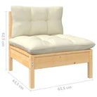 Houten tuinmeubelset met massief grenenhout en comfortabele rug en zijkussens - Bruin en crème - Tuinsets