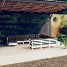 Houten tuinmeubelset met massief grenenhout en comfortabele rug en zijkussen - Wit - Tuinsets