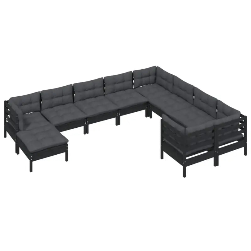 Houten tuinmeubelset met massief grenenhout en comfortabele rug- en zijkussens - Tuinsets