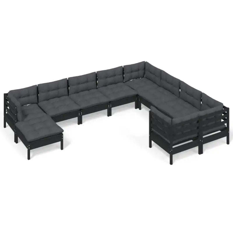 Houten tuinmeubelset met massief grenenhout en comfortabele rug- en zijkussens - Tuinsets