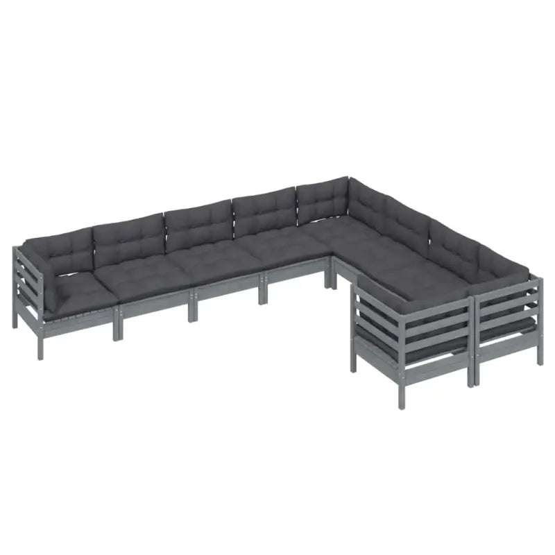 Houten tuinmeubelset met massief grenenhout en rugzijkussen - Tuinsets