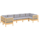 Houten tuinmeubelset van massief grenenhout met comfortabele rug en zijkussen - Tuinsets