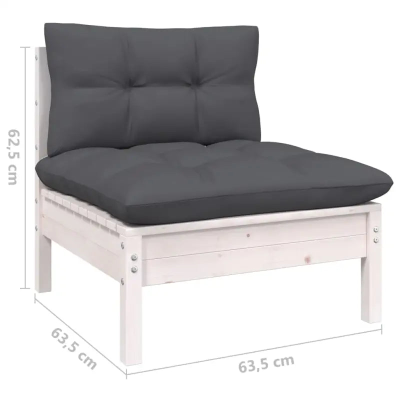 Houten tuinmeubelset van massief grenenhout met comfortabele rug zijkussen - Tuinsets