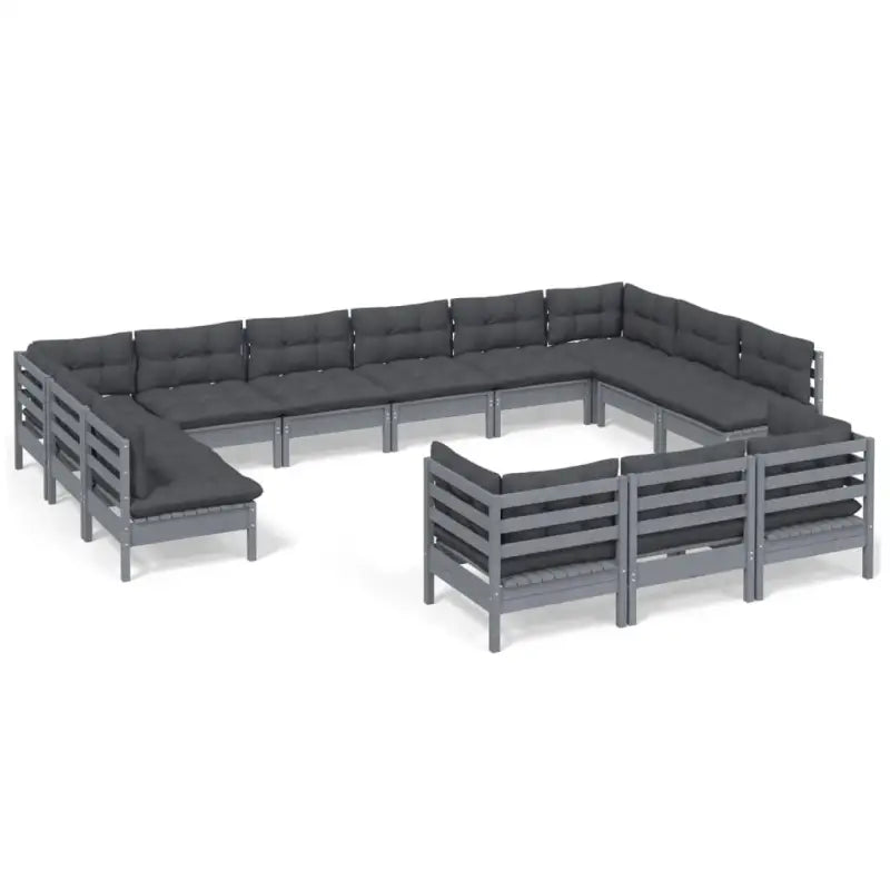 Houten tuinmeubelset van massief grenenhout met comfortabele rug- en zijkussens - Tuinsets