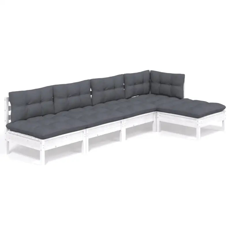 Houten tuinmeubelset van massief grenenhout met comfortabele rug zijkussen - Tuinsets