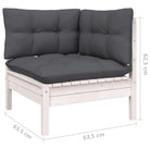 Houten tuinmeubelset van massief grenenhout met comfortabele rug- en zijkussen - Tuinsets