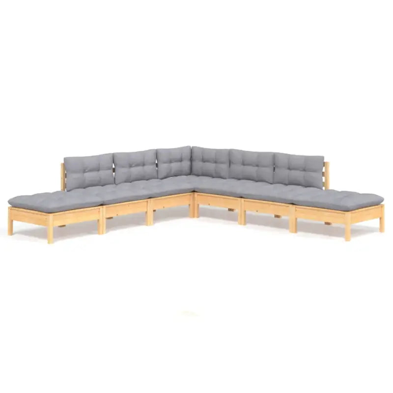 Houten tuinmeubelset van massief grenenhout met rug- en zijkussens - Tuinsets