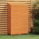 Houten Tuinschuur van Massief Vurenhout voor Buitenruimte - Bruin / 102 x 52 x 174.5 cm / 1 - Tuinhuizen