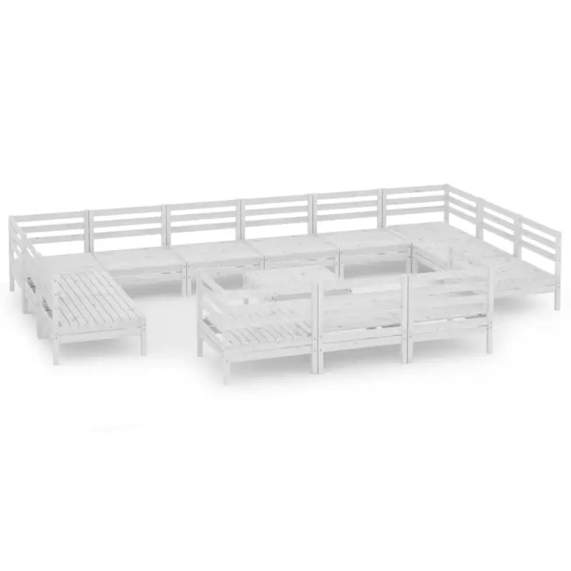 Houten tuinset met massief grenenhout en tafel voetenbank - Tuinsets