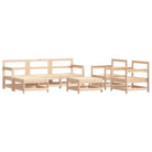 Houten tuinset met massief grenenhout en voetenbank salontafel - Tuinsets