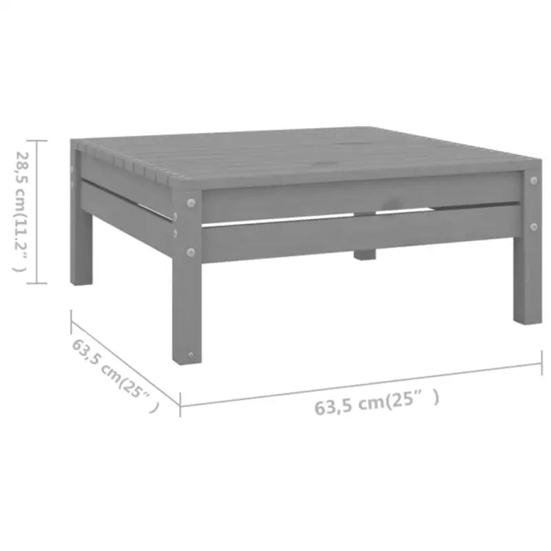 Houten tuinset met massief grenenhout en voetenbank tafel - Tuinsets