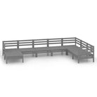 Houten tuinset met massief grenenhout en voetenbank tafel - Tuinsets