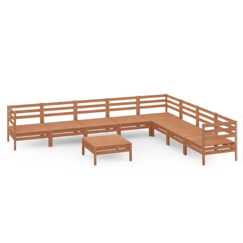 Houten tuinset met massief grenenhout en voetenbank tafel - Tuinsets