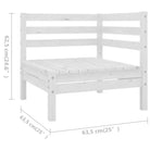 Houten tuinset met massief Grenenhout en voetenbank tafel - Wit - Tuinsets