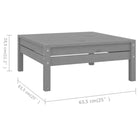 Houten tuinset met voetenbank en tafel van massief grenenhout - Grijs - Tuinsets