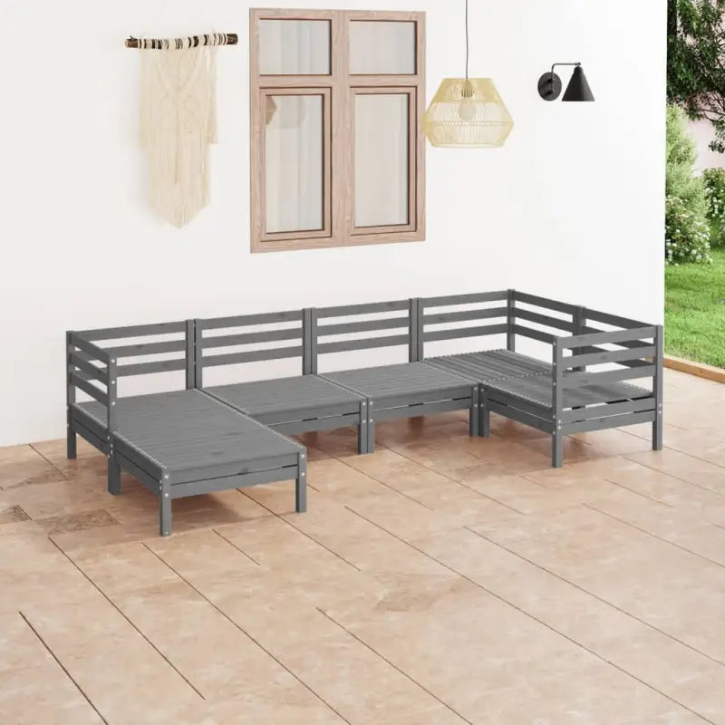 Houten tuinset met voetenbank en tafel van massief grenenhout - Tuinsets