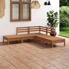 Houten tuinset met voetenbank en tafel van massief grenenhout - Tuinsets