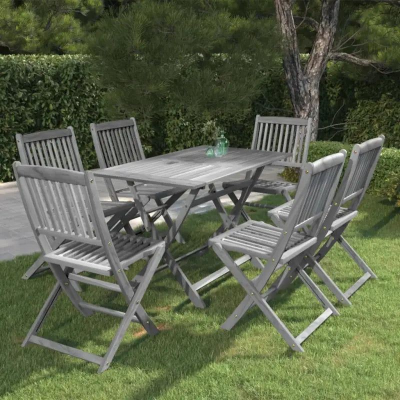 Houten tuinset van massief acaciahout met greywash afwerking - Zonder armleuning - Tuinsets