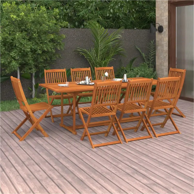 Houten tuinset van massief acaciahout met olieafwerking en afmetingen - Tuinsets