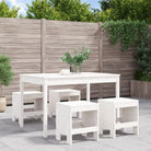 Houten tuinset van massief grenenhout met stevig blad voor tuin en terras - Wit grenenhout - Tuinsets