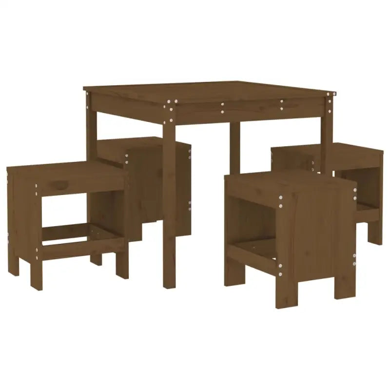 Houten tuinset van massief grenenhout met stevig blad voor tuin en terras - Tuinsets