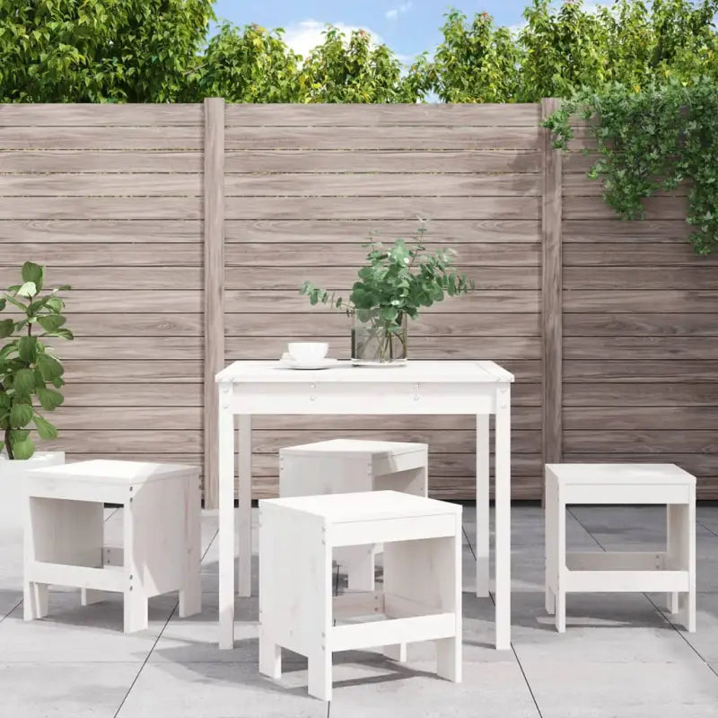Houten tuinset van massief grenenhout met stevig blad voor tuin en terras - Wit grenenhout - Tuinsets