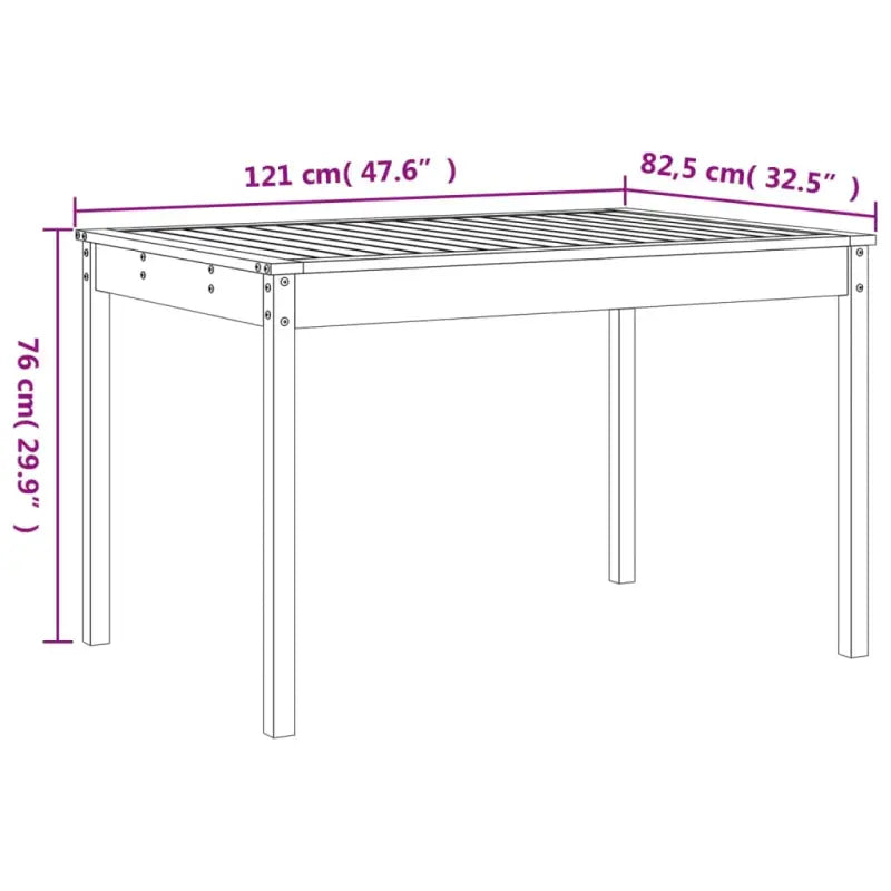 Houten tuinset van massief grenenhout met stevig blad voor tuin en terras - Tuinsets