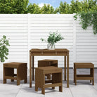 Houten tuinset van massief grenenhout met stevig blad voor tuin en terras - Honingbruin grenenhout - Tuinsets