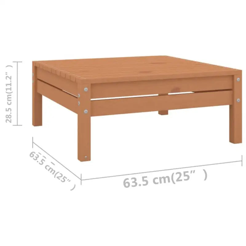 Houten tuinset van massief grenenhout met tafel en voetenbank - Honingbruin - Tuinsets