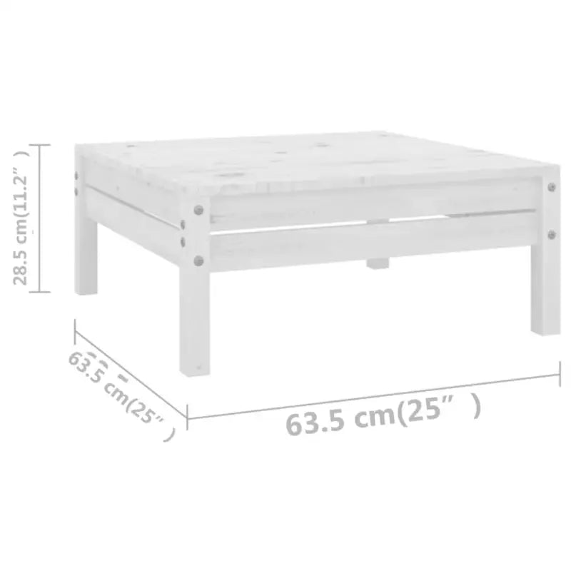 Houten tuinset van massief grenenhout met tafel en voetenbank - Tuinsets