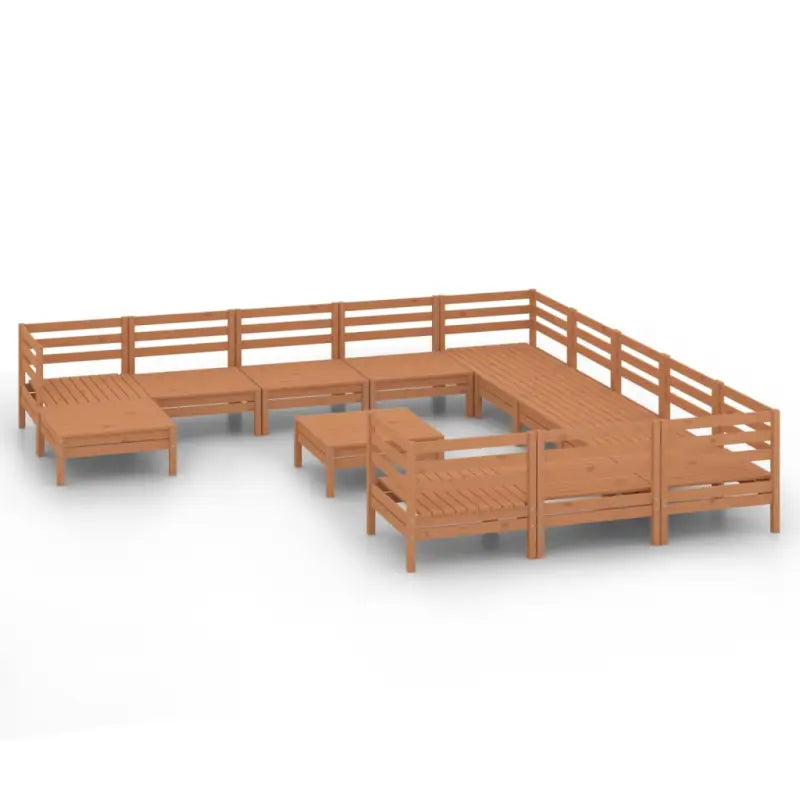 Houten Tuinset van Massief Grenenhout met Tafel en Voetenbank - Tuinsets