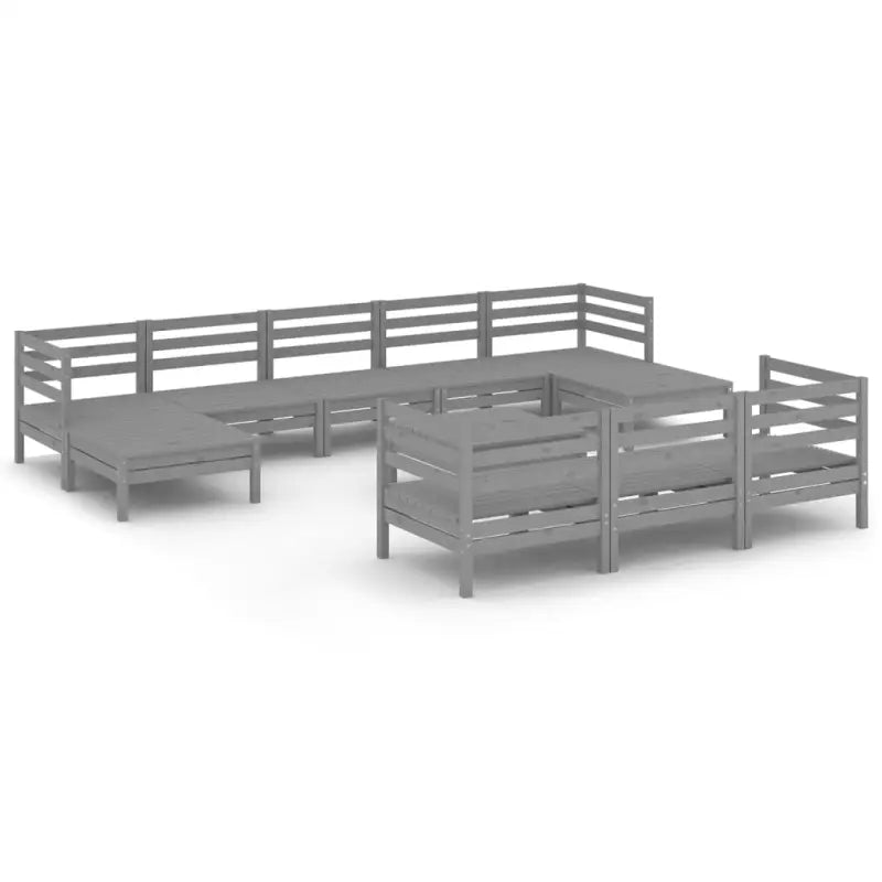 Houten tuinset van massief grenenhout met tafel en voetenbank - Tuinsets