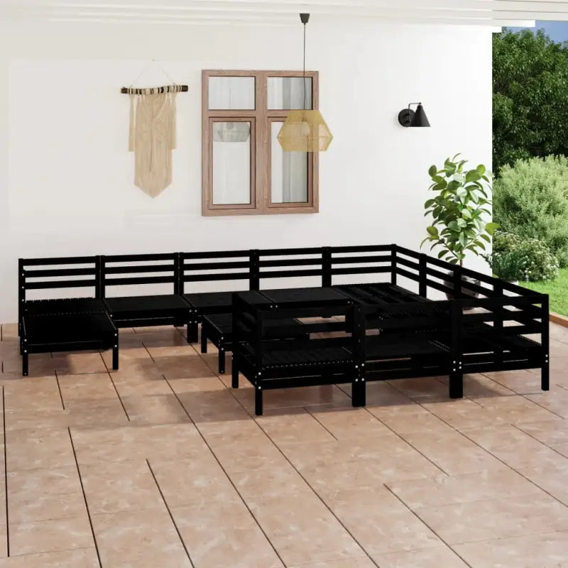 Houten tuinset van massief grenenhout met tafel en voetenbank - Tuinsets