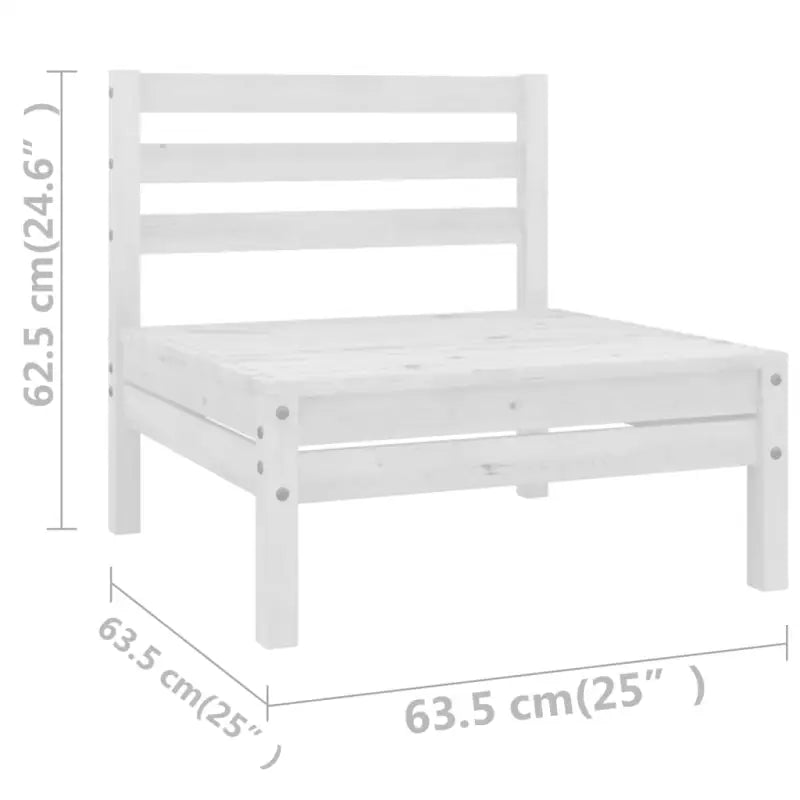 Houten tuinset van massief grenenhout met tafel en voetenbank - Wit - Tuinsets