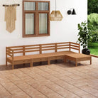 Houten tuinset van massief grenenhout met voetenbank en tafel - Honingbruin - Tuinsets