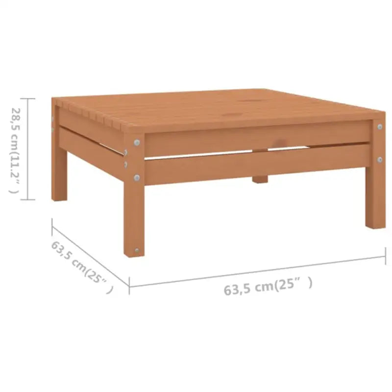 Houten tuinset van massief grenenhout met voetenbank en tafel - Honingbruin - Tuinsets