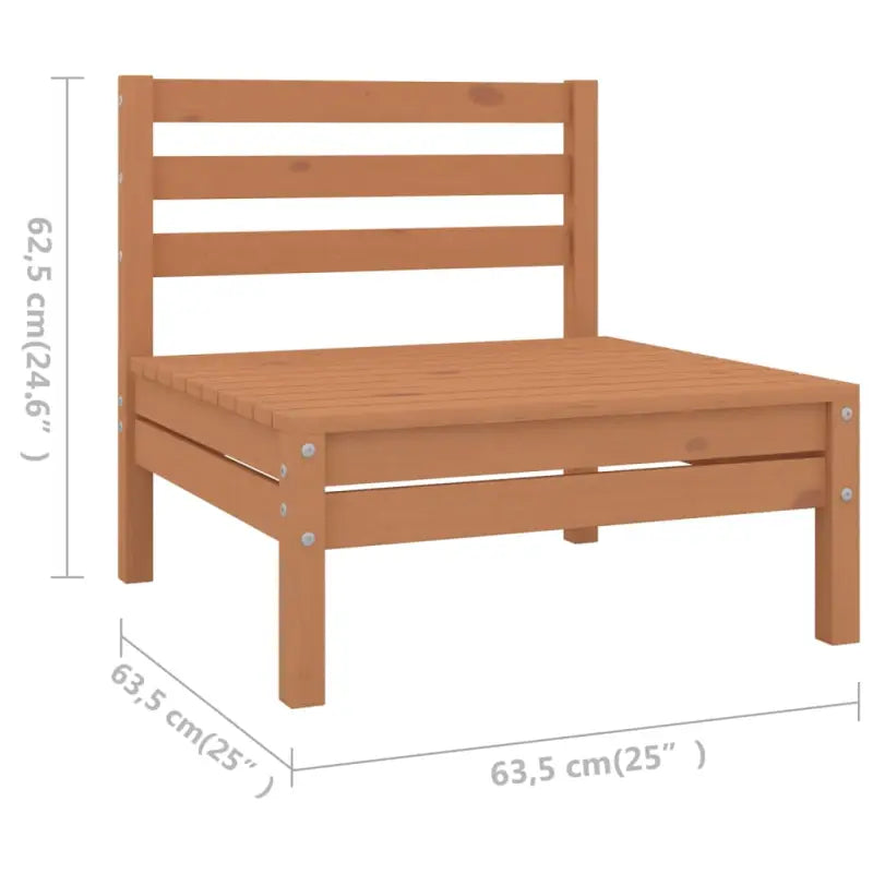 Houten tuinset van massief grenenhout met voetenbank en tafel - Honingbruin - Tuinsets
