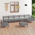 Houten tuinset van massief grenenhout met voetenbank en tafel - Grijs - Tuinsets