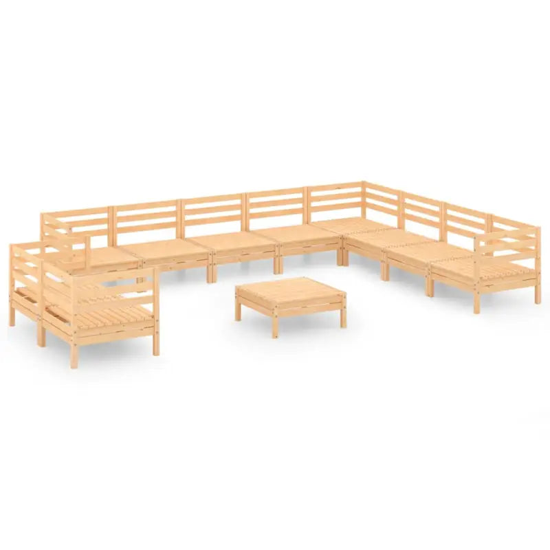 Houten tuinset van massief grenenhout met voetenbank en tafel - Tuinsets