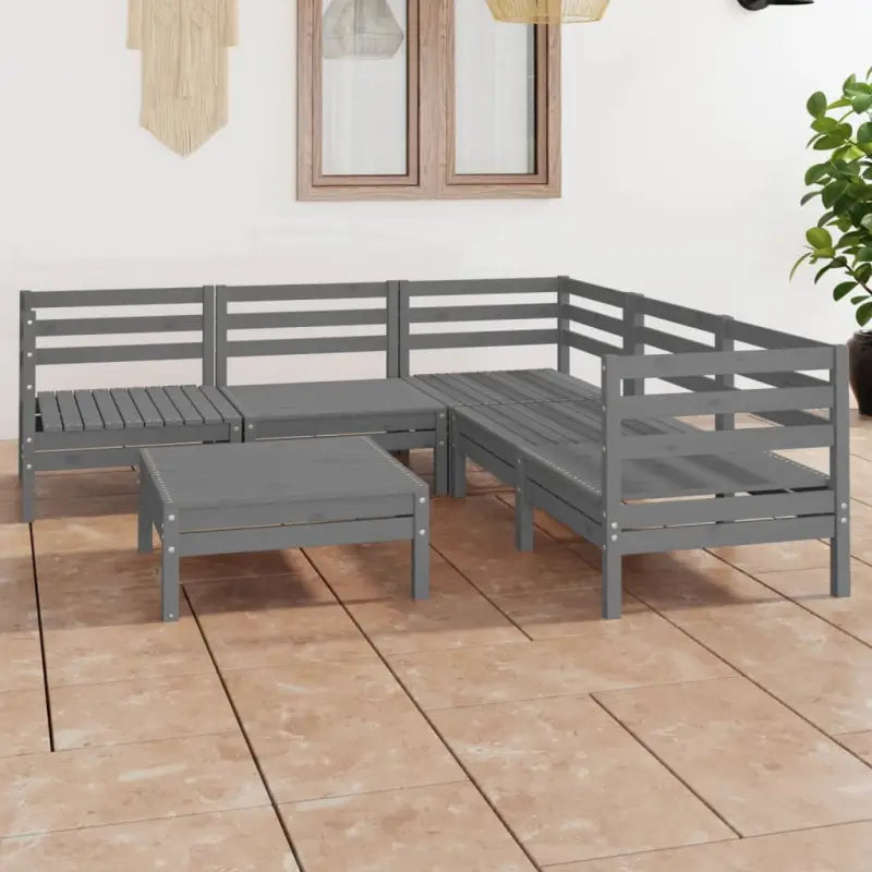 Houten tuinset van massief grenenhout met voetenbank en tafel - Tuinsets