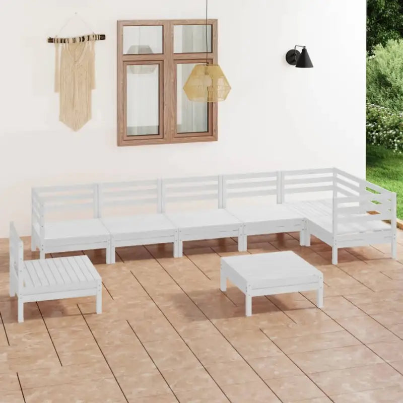 Houten tuinset van massief grenenhout met voetenbank en tafel - Tuinsets