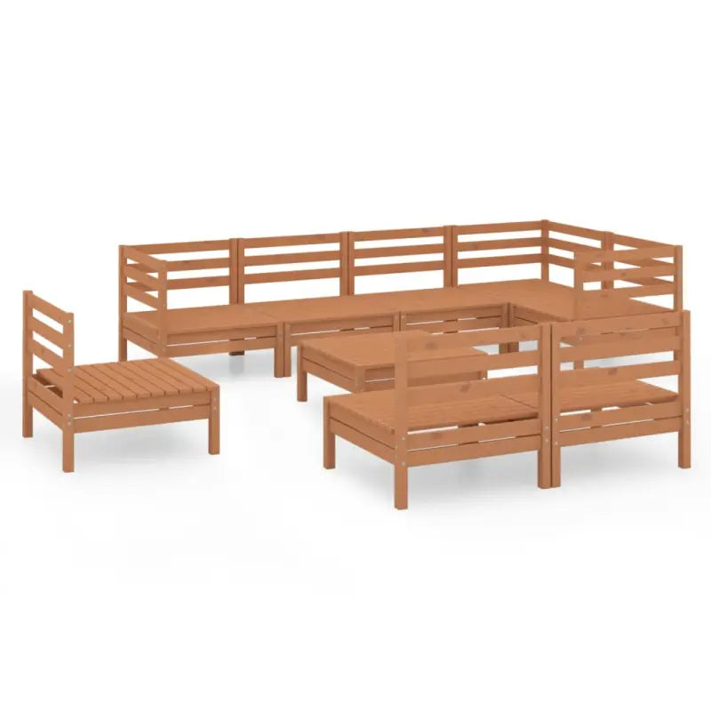 Houten tuinset van massief grenenhout met voetenbank en tafel - Tuinsets