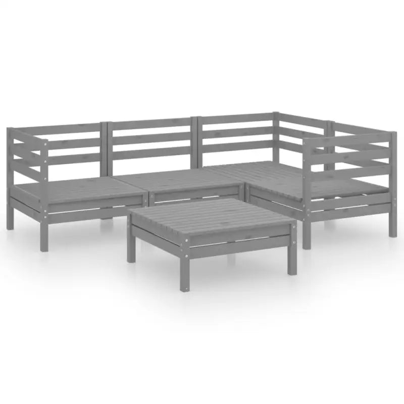 Houten tuinset van massief grenenhout met voetenbank en tafel - Tuinsets