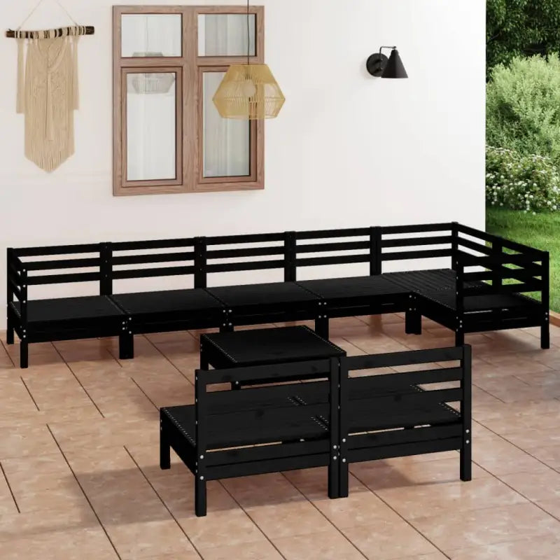Houten tuinset van massief grenenhout met voetenbank tafel - Tuinsets